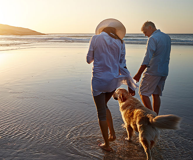 Couple with dog